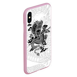 Чехол iPhone XS Max матовый ДРАКОН DRAGON, цвет: 3D-розовый — фото 2