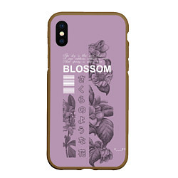 Чехол iPhone XS Max матовый Blossom, цвет: 3D-коричневый