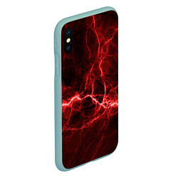 Чехол iPhone XS Max матовый Разряд Молний, цвет: 3D-мятный — фото 2