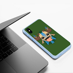 Чехол iPhone XS Max матовый Курьер Dota 2, цвет: 3D-голубой — фото 2