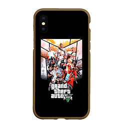 Чехол iPhone XS Max матовый Grand Theft Auto five, цвет: 3D-коричневый