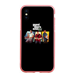 Чехол iPhone XS Max матовый Grand Theft Auto V персонажи, цвет: 3D-баблгам