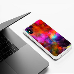 Чехол iPhone XS Max матовый Взрыв красок тай дай, цвет: 3D-белый — фото 2