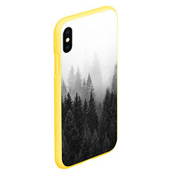 Чехол iPhone XS Max матовый Туманный лес, цвет: 3D-желтый — фото 2