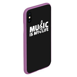 Чехол iPhone XS Max матовый Music is My Life, цвет: 3D-фиолетовый — фото 2