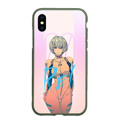 Чехол iPhone XS Max матовый Rei Ayanami, цвет: 3D-темно-зеленый