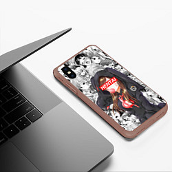 Чехол iPhone XS Max матовый Anime ahegao, цвет: 3D-коричневый — фото 2