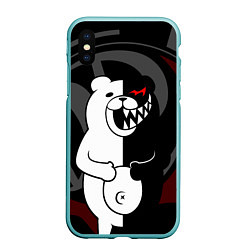 Чехол iPhone XS Max матовый MONOKUMA МОНОКУМА DANGANRO, цвет: 3D-мятный