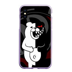 Чехол iPhone XS Max матовый MONOKUMA МОНОКУМА DANGANRO, цвет: 3D-светло-сиреневый