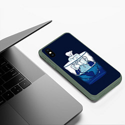 Чехол iPhone XS Max матовый Polar Ice Bear, цвет: 3D-темно-зеленый — фото 2