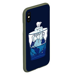 Чехол iPhone XS Max матовый Polar Ice Bear, цвет: 3D-темно-зеленый — фото 2