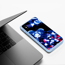 Чехол iPhone XS Max матовый Неоновые цвета, цвет: 3D-голубой — фото 2