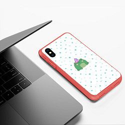 Чехол iPhone XS Max матовый Лягушка-маг, цвет: 3D-красный — фото 2