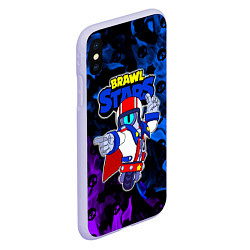 Чехол iPhone XS Max матовый Brawl StarsSuperstar Stu, цвет: 3D-светло-сиреневый — фото 2