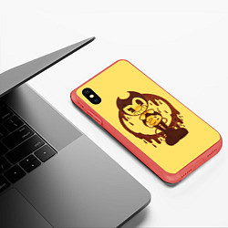 Чехол iPhone XS Max матовый BENDY - БЕНДИ, цвет: 3D-красный — фото 2