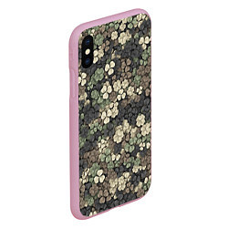 Чехол iPhone XS Max матовый Камуфляж с клевером, цвет: 3D-розовый — фото 2