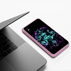 Чехол iPhone XS Max матовый Герои аниме, цвет: 3D-розовый — фото 2