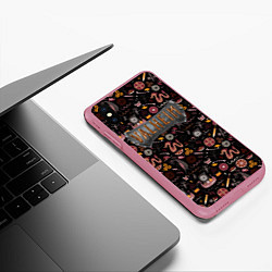 Чехол iPhone XS Max матовый Valheim, цвет: 3D-малиновый — фото 2