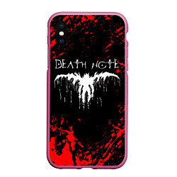 Чехол iPhone XS Max матовый DEATH NOTE ТЕТРАДЬ СМЕРТИ, цвет: 3D-малиновый