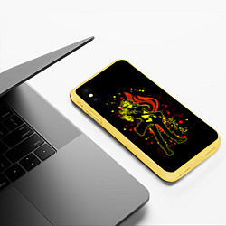 Чехол iPhone XS Max матовый GENSHIN IMPACT, ДИЛЮК, цвет: 3D-желтый — фото 2