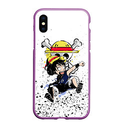 Чехол iPhone XS Max матовый ONE PIECE ВАН ПИС, цвет: 3D-фиолетовый