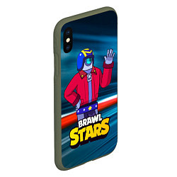 Чехол iPhone XS Max матовый STU СТУ Brawl Stars, цвет: 3D-темно-зеленый — фото 2