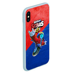 Чехол iPhone XS Max матовый Brawl Stars - Stu, цвет: 3D-голубой — фото 2