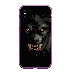 Чехол iPhone XS Max матовый Оборотень Werewolf, цвет: 3D-фиолетовый