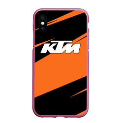 Чехол iPhone XS Max матовый KTM КТМ, цвет: 3D-малиновый