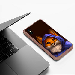 Чехол iPhone XS Max матовый Лисенок в капюшоне, цвет: 3D-коричневый — фото 2