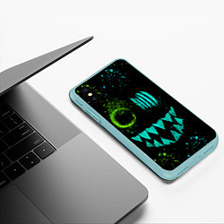 Чехол iPhone XS Max матовый Монстр, цвет: 3D-мятный — фото 2