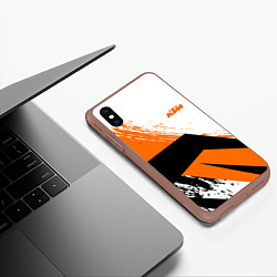 Чехол iPhone XS Max матовый KTM КТМ Z, цвет: 3D-коричневый — фото 2