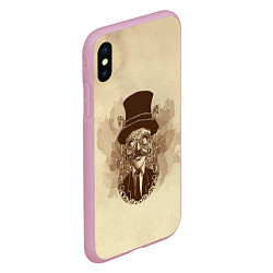 Чехол iPhone XS Max матовый RETRO MAN STEAMPUNK, цвет: 3D-розовый — фото 2