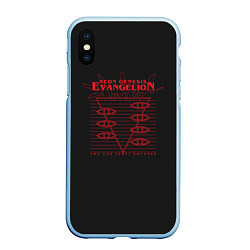 Чехол iPhone XS Max матовый Evangelion Neon Genesis, цвет: 3D-голубой