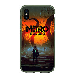 Чехол iPhone XS Max матовый Metro Exodus, цвет: 3D-темно-зеленый