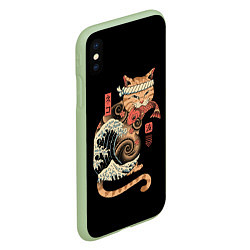 Чехол iPhone XS Max матовый Cat Wave, цвет: 3D-салатовый — фото 2