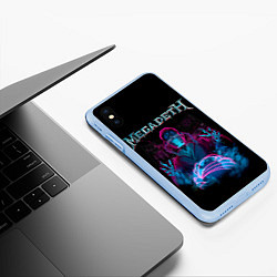 Чехол iPhone XS Max матовый MEGADETH, цвет: 3D-голубой — фото 2