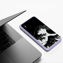 Чехол iPhone XS Max матовый Волна Канагава, цвет: 3D-светло-сиреневый — фото 2