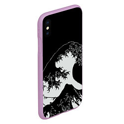 Чехол iPhone XS Max матовый Волна Канагава, цвет: 3D-сиреневый — фото 2
