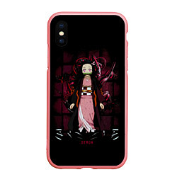 Чехол iPhone XS Max матовый Nezuko Kamado Kimetsu no Yaiba, цвет: 3D-баблгам