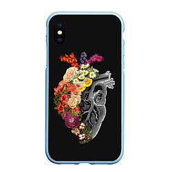 Чехол iPhone XS Max матовый Natural Heart Dual, цвет: 3D-голубой