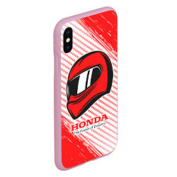 Чехол iPhone XS Max матовый Honda - Strokes, цвет: 3D-розовый — фото 2