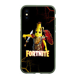 Чехол iPhone XS Max матовый Fortnite Potassius Peels Peely, цвет: 3D-темно-зеленый