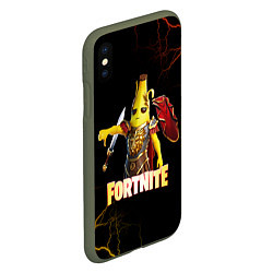 Чехол iPhone XS Max матовый Fortnite Potassius Peels Peely, цвет: 3D-темно-зеленый — фото 2