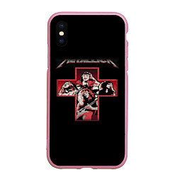 Чехол iPhone XS Max матовый METALLICA, цвет: 3D-розовый