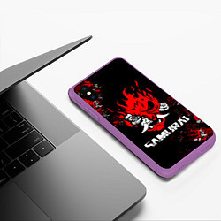 Чехол iPhone XS Max матовый SAMURAI CYBERPUNK 2077, цвет: 3D-фиолетовый — фото 2