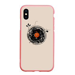 Чехол iPhone XS Max матовый Natural Vinyl Records Vintage