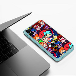 Чехол iPhone XS Max матовый Friday Night Funkin все герои, цвет: 3D-мятный — фото 2