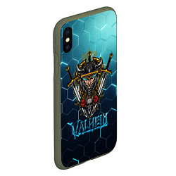 Чехол iPhone XS Max матовый Valheim Neon Samurai, цвет: 3D-темно-зеленый — фото 2