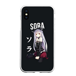 Чехол iPhone XS Max матовый Связанные небом SORA, цвет: 3D-белый